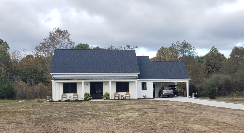 Modern white and black farmhouse